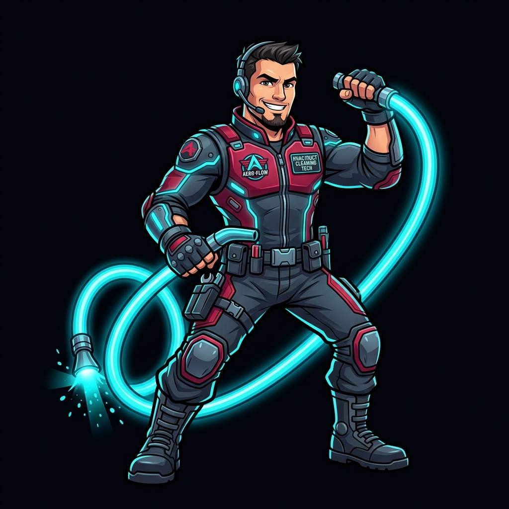 Turbo-Vac Futuristic Technician Mascot